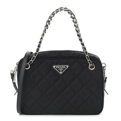 Prada Nylon Tessuto Impuntu Quilted Shoulder Bag Black 1 of 12