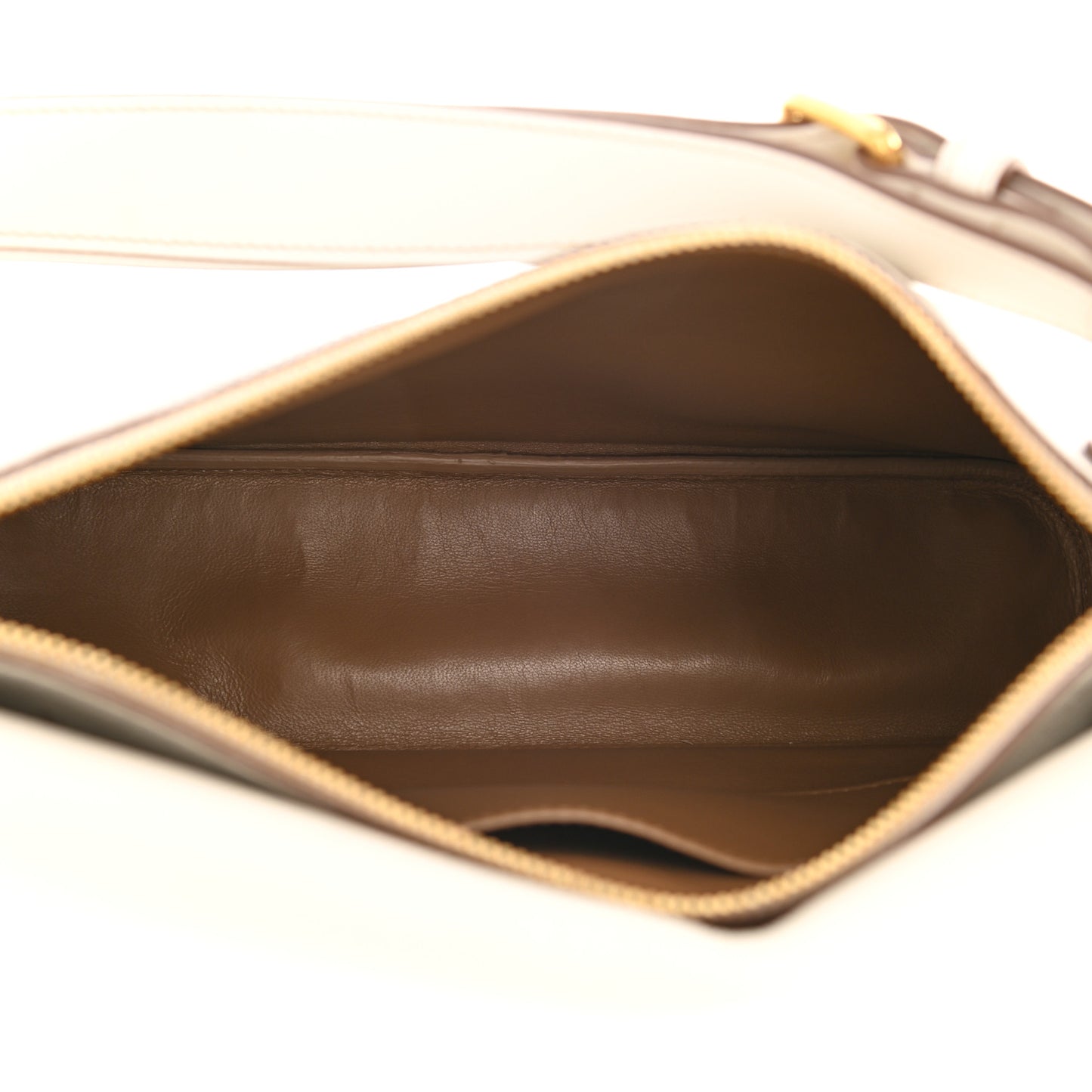 Vitello Daino Flap Shoulder Bag Talco