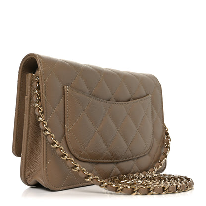 Chanel Caviar Quilted Wallet on Chain WOC Beige 3 of 12