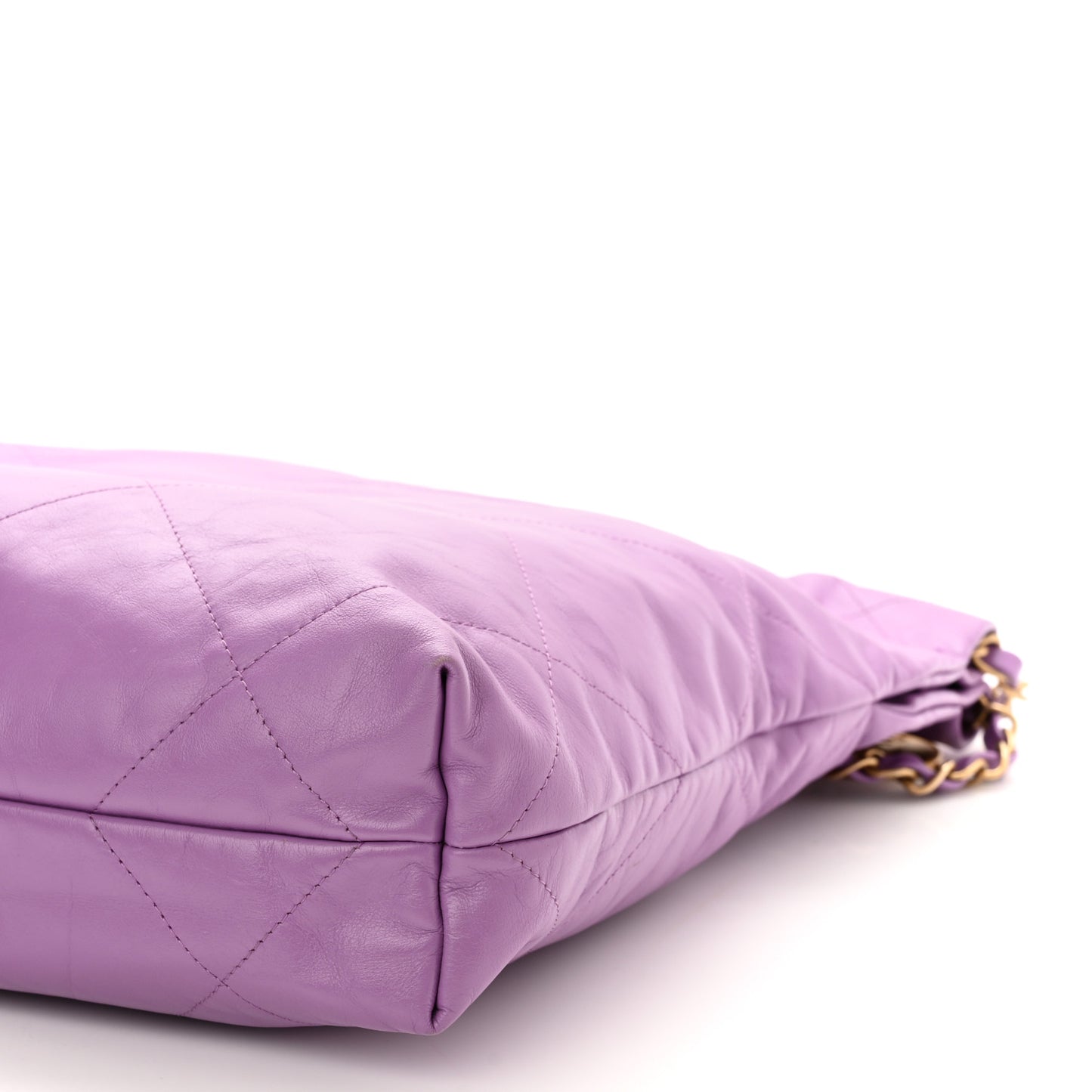Shiny Calfskin Quilted Small Chanel 22 Purple