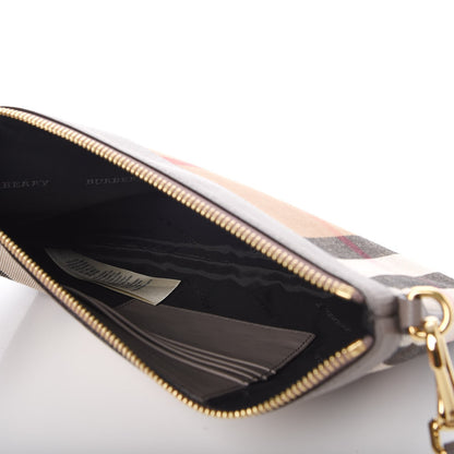 Burberry House Check Derby Peyton Crossbody Clutch Bag Thistle Grey 5 of 8