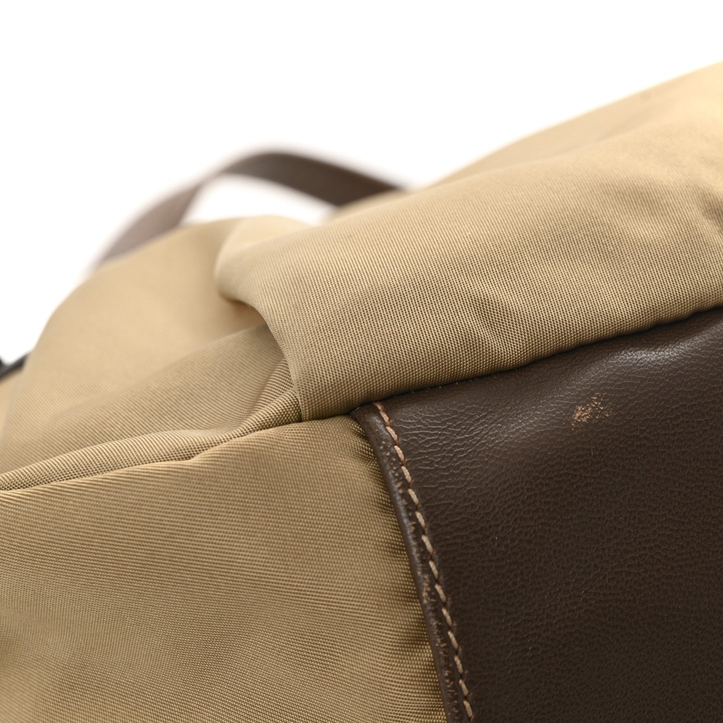 Tessuto Nylon Vitello Daino Satchel Tabacco