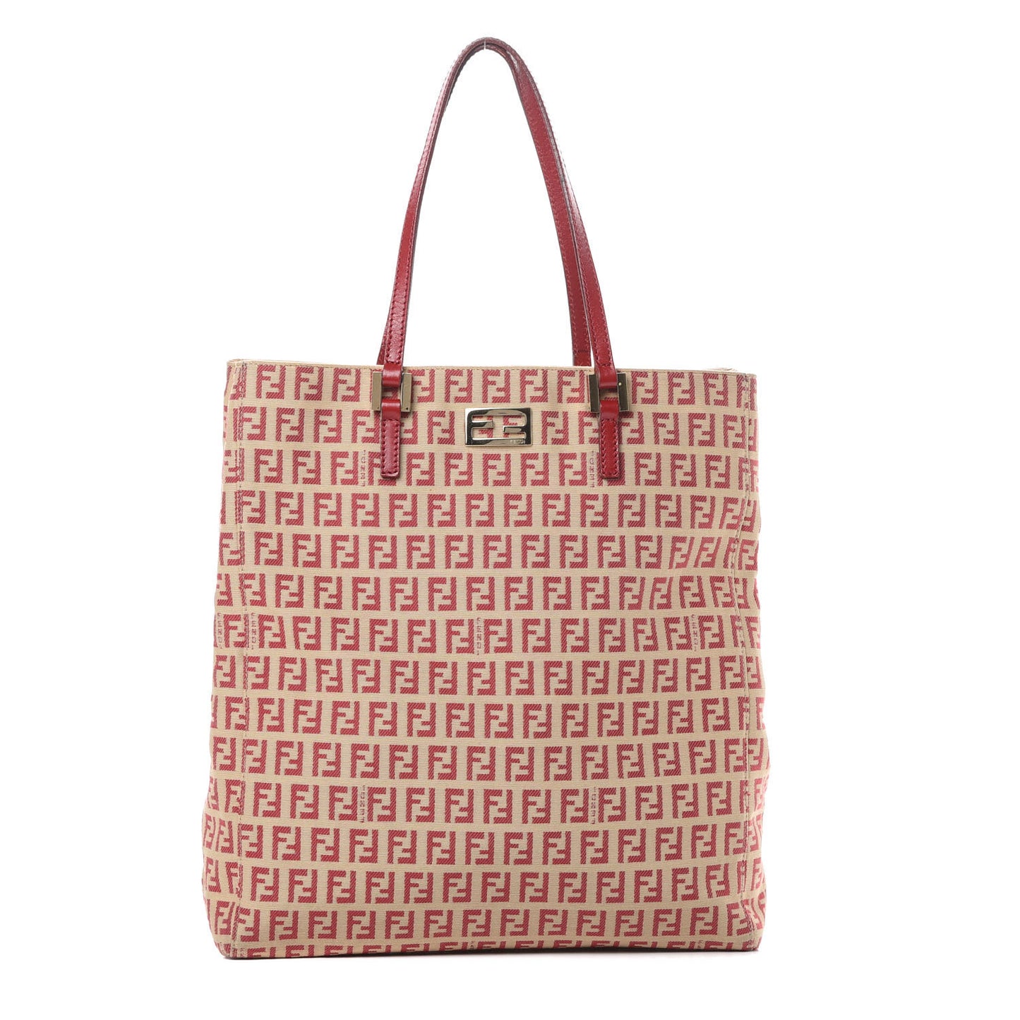 Zucchino Vitello Tote Beige Rosso