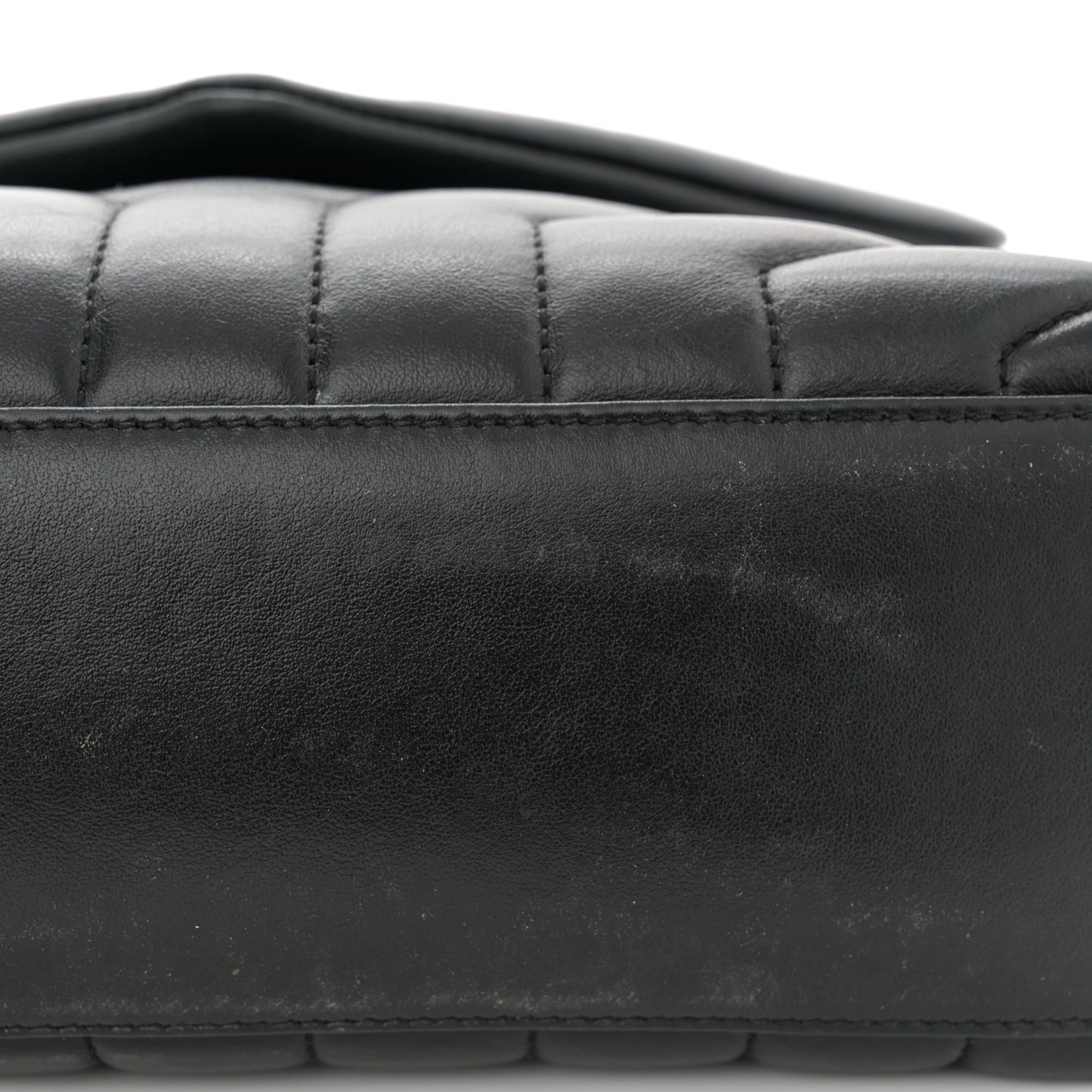 Calfskin Y Quilted Monogram Small Loulou Chain Satchel Black