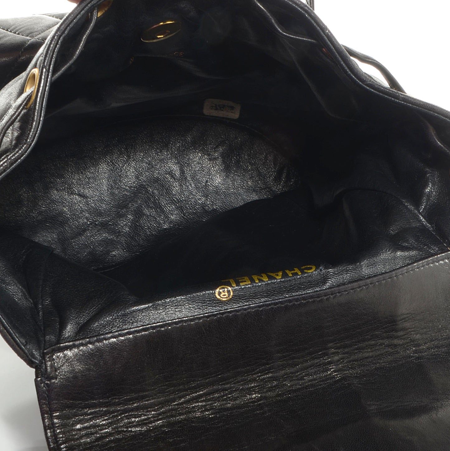 Lambskin Quilted Backpack Black
