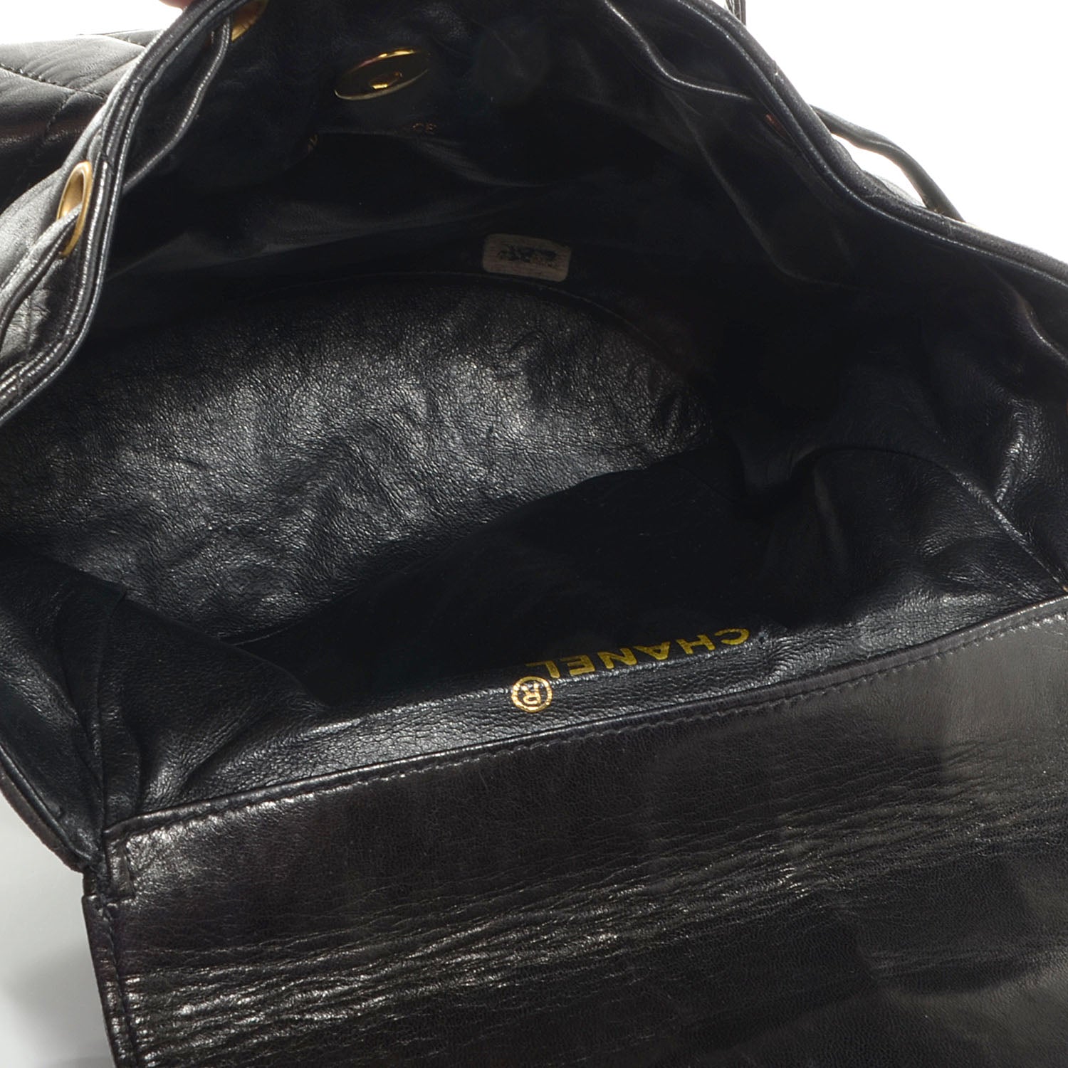Chanel Lambskin Quilted Backpack Black 5 of 10