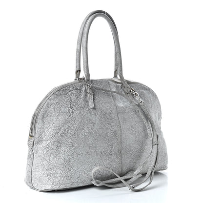 Balenciaga Agneau Classic Silver Hardware Papier Large Bowling Bag Grey 3 of 20