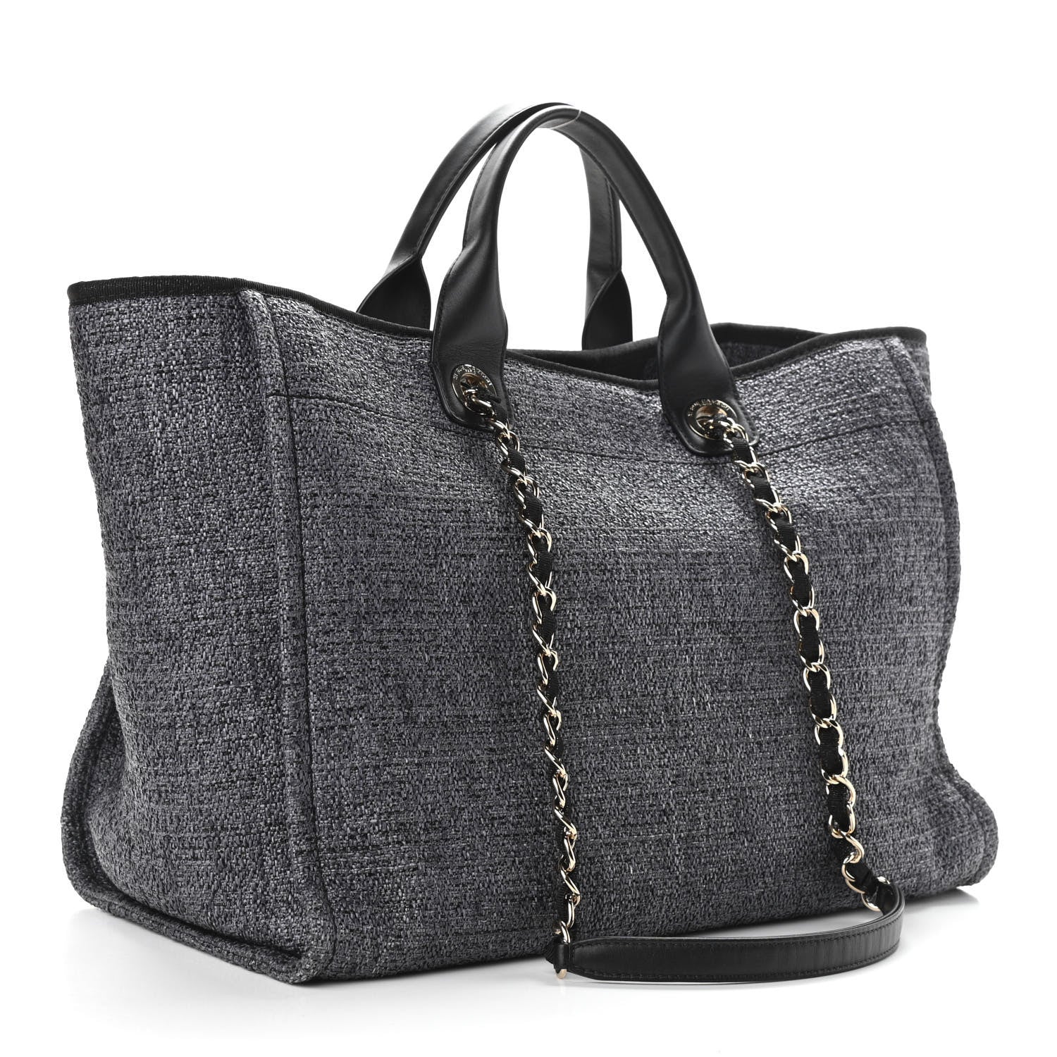 Chanel Lurex Boucle Medium Deauville Tote Black 2 of 9