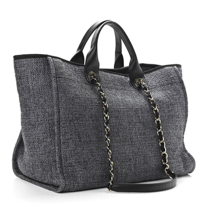 Chanel Lurex Boucle Medium Deauville Tote Black 2 of 9