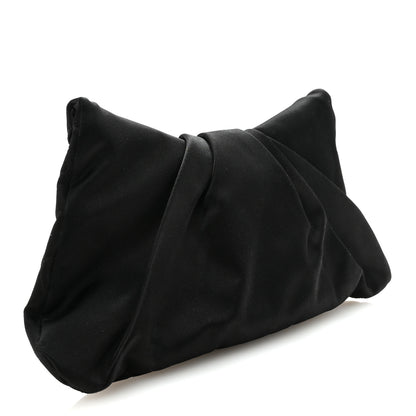 Chanel Satin Quilted Half Moon Clutch  Black 3 of 8