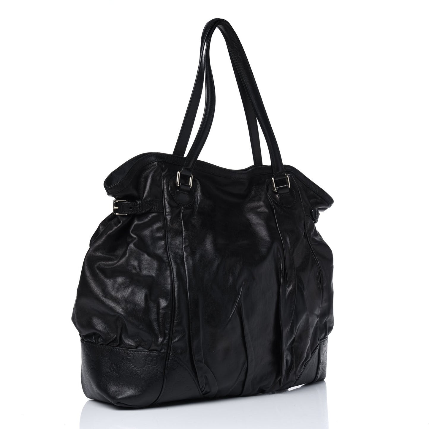 Calfskin Guccissima Large Full Moon Tote Black