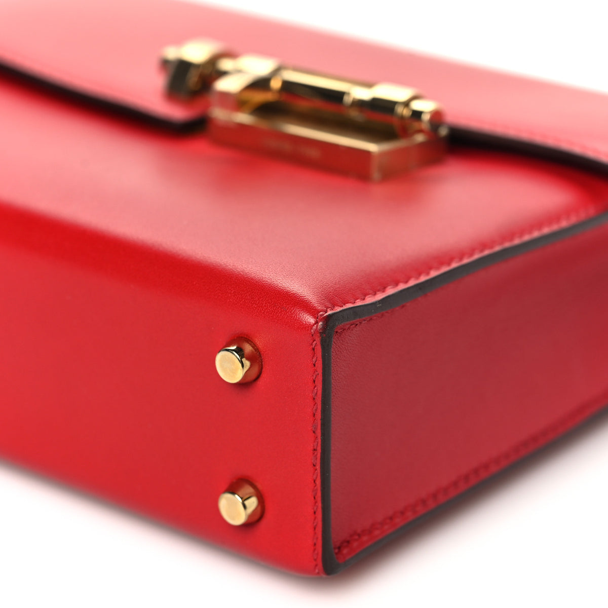 Tadelakt Mini Verrou Chaine Bag Rouge De Coeur