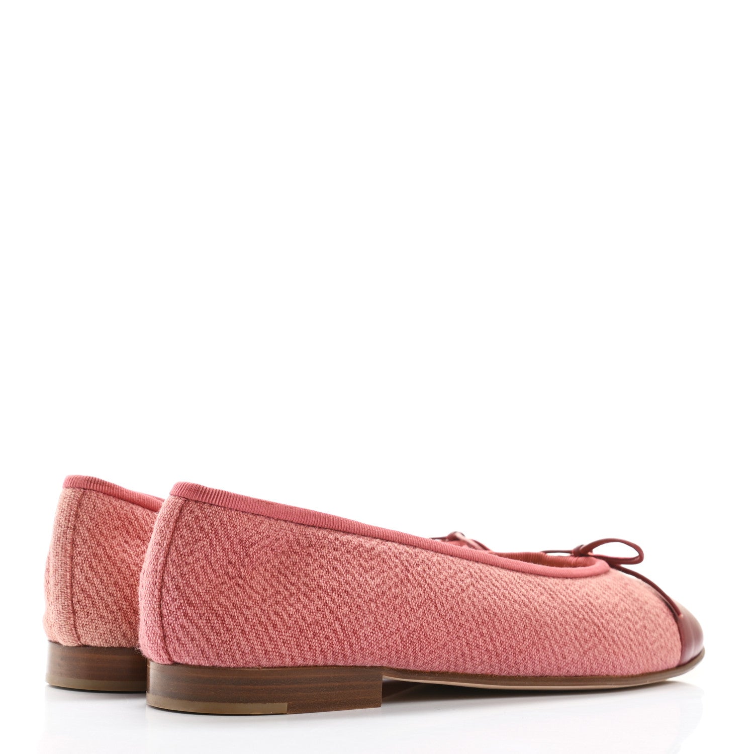 Chanel Fabric Lambskin Cap Toe Ballerina Flats 40 Rouge Borde 4 of 10