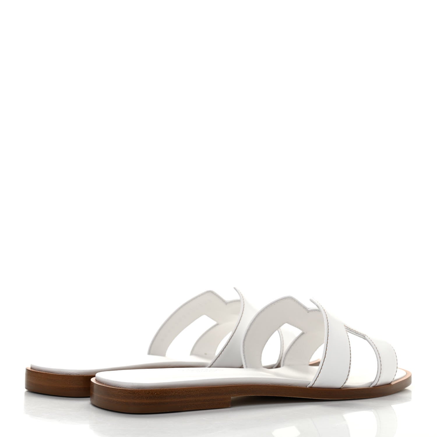 Hermes Box Calfskin Oran Sandals 36.5 White 4 of 9
