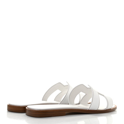 Hermes Box Calfskin Oran Sandals 36.5 White 4 of 9
