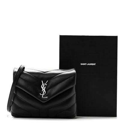 Saint Laurent Calfskin Y Quilted Monogram Toy Loulou Crossbody Bag Black 11 of 11