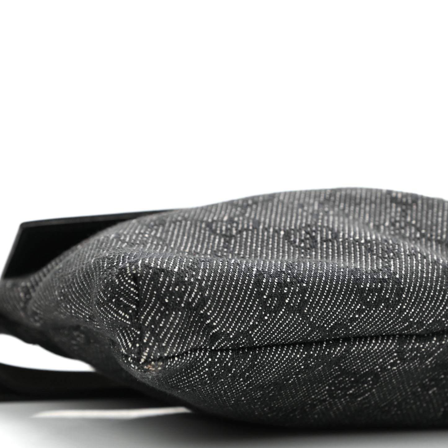 Denim Monogram Double Pocket Belt Bag Black