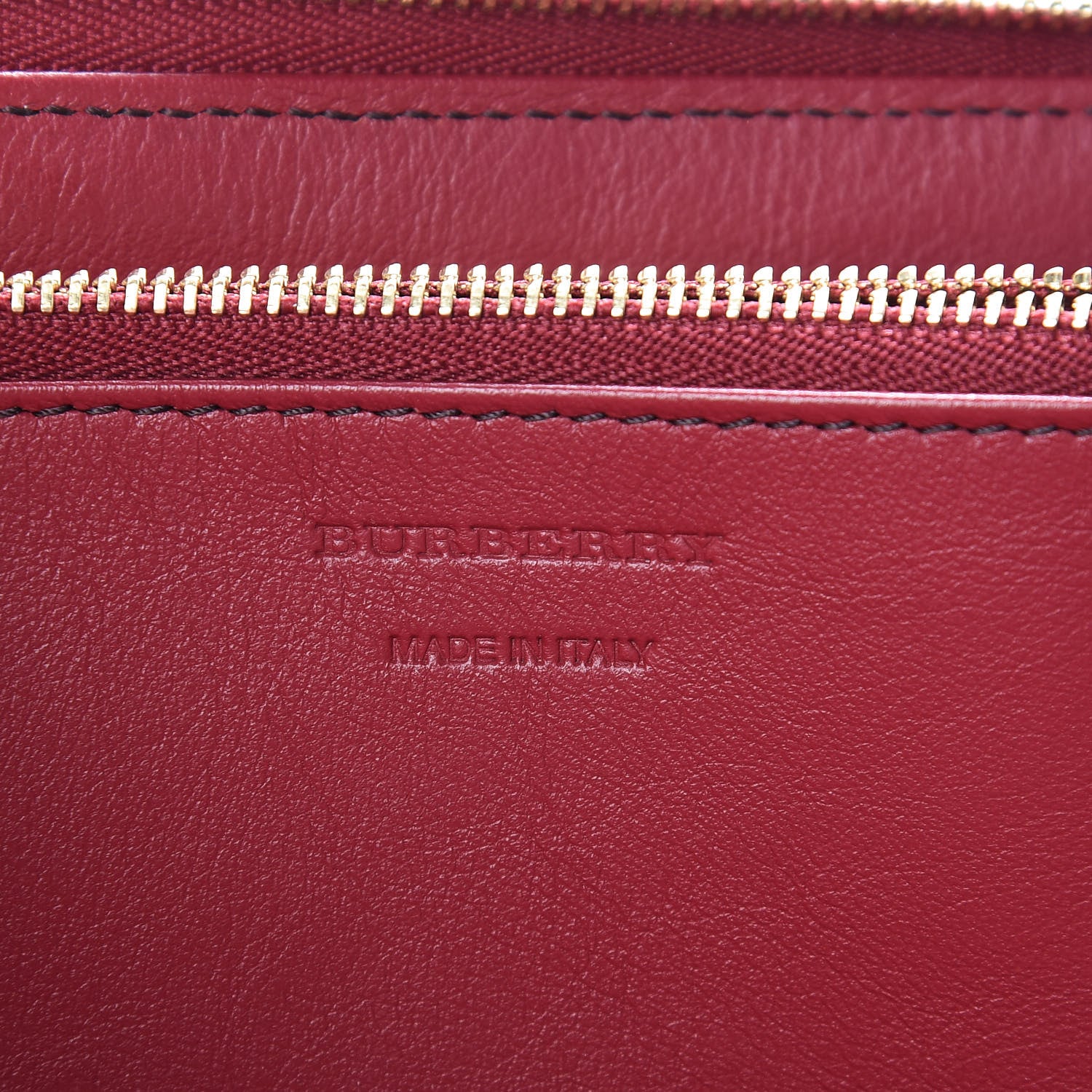 Burberry Grainy Calfskin House Check Elmore Zip Around Wallet Russet Red 6 of 8