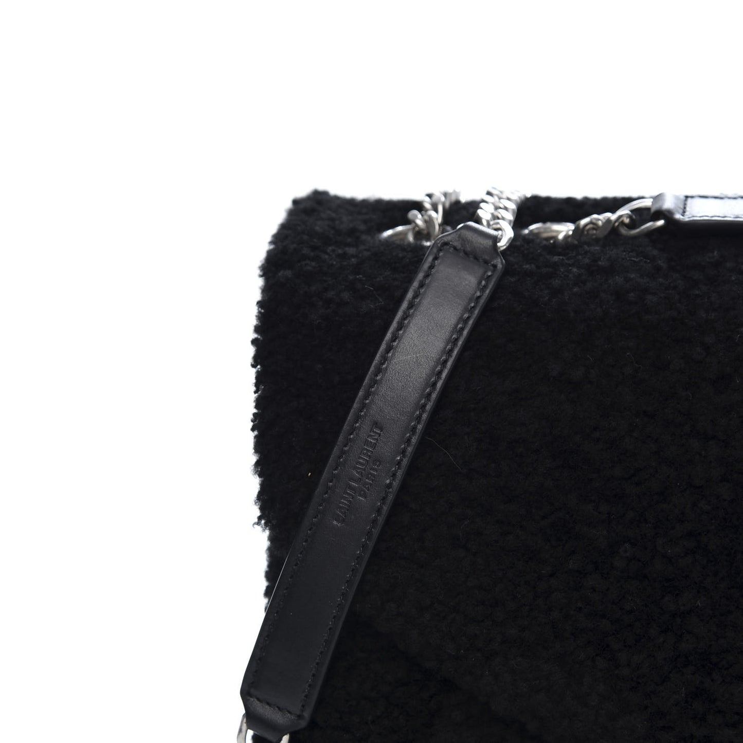 Shearling Medium Loulou Shoulder Bag Black