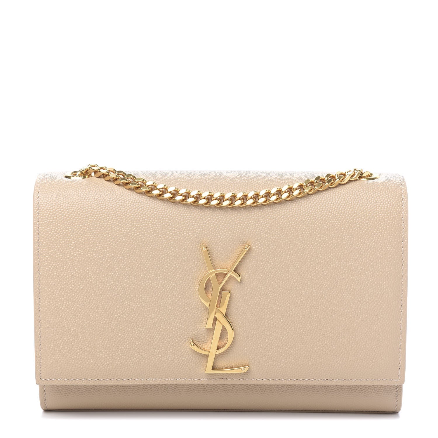 Saint Laurent Grain De Poudre Small Monogram Kate Satchel Nude Powder 1 of 8