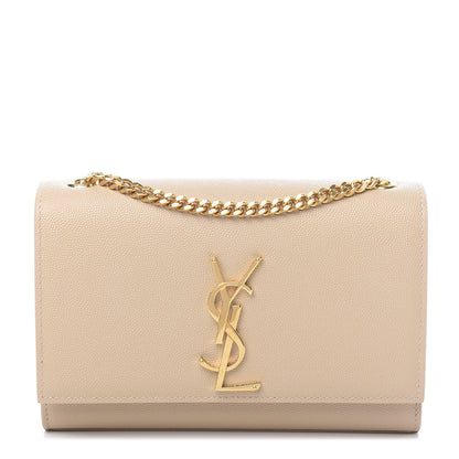 Saint Laurent Grain De Poudre Small Monogram Kate Satchel Nude Powder 1 of 8