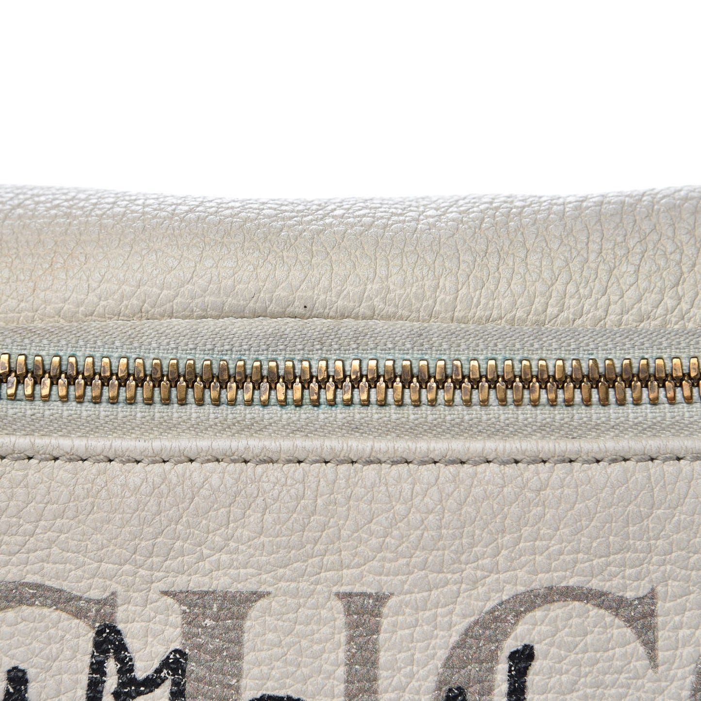 Grained Calfskin Coco Capitan Logo Belt Bag White