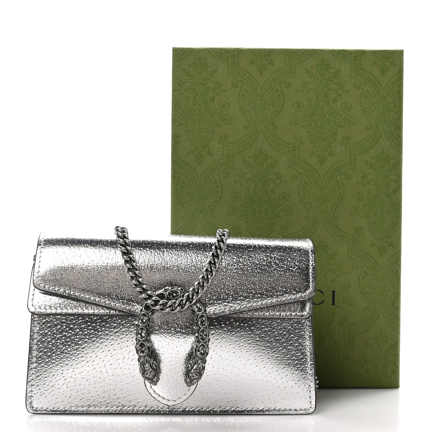 Gucci Metallic Calfskin Super Mini Dionysus Shoulder Bag Silver 11 of 11