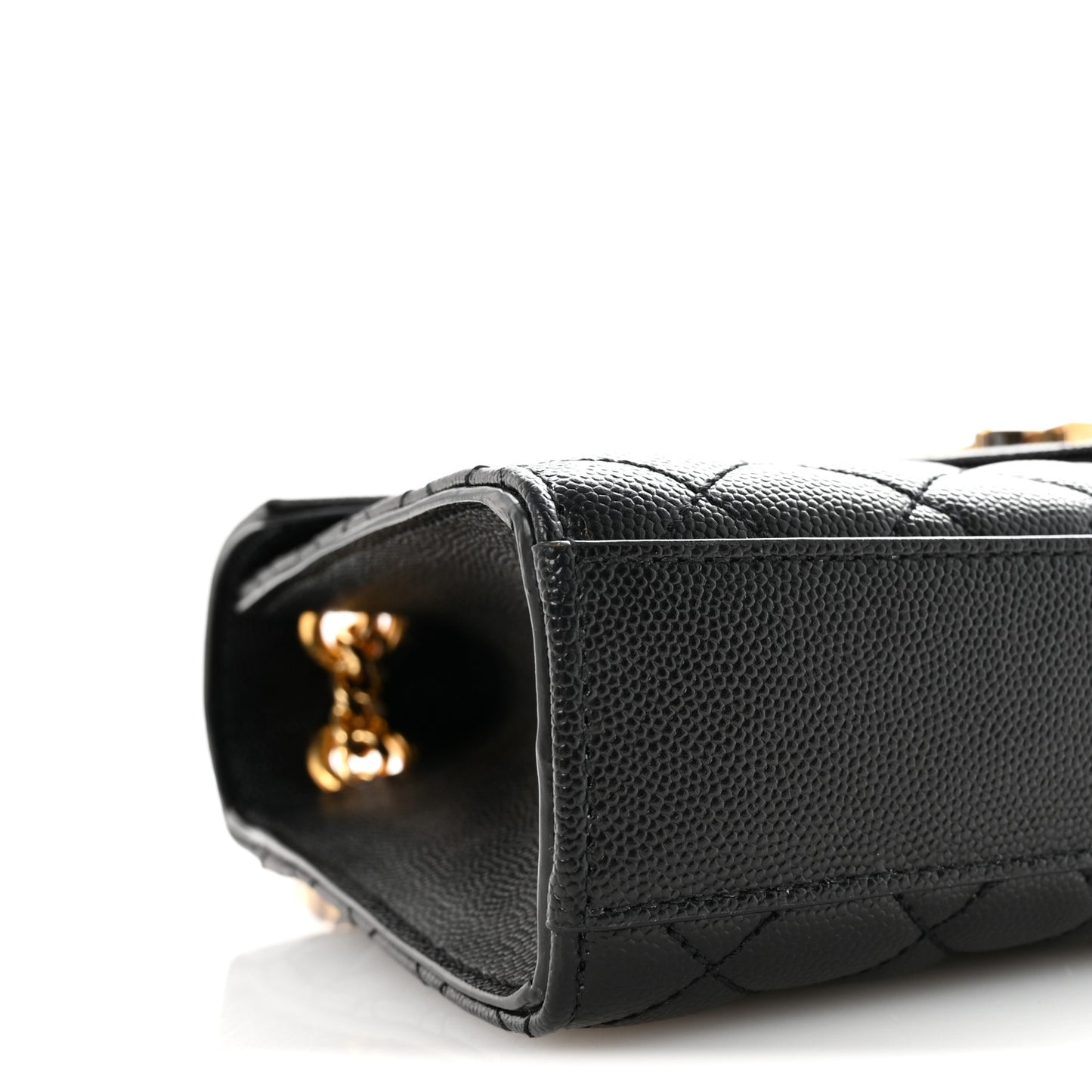 Grain De Poudre Textured Mixed Matelasse Triquilt Medium Monogram Satchel Black
