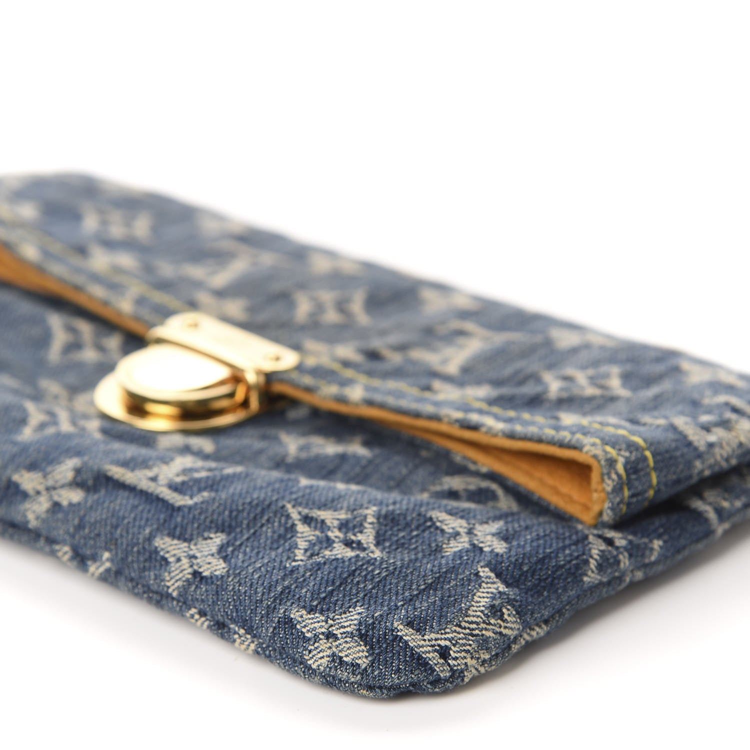 Louis Vuitton Monogram Denim Pochette Plat Clutch Blue 7 of 10