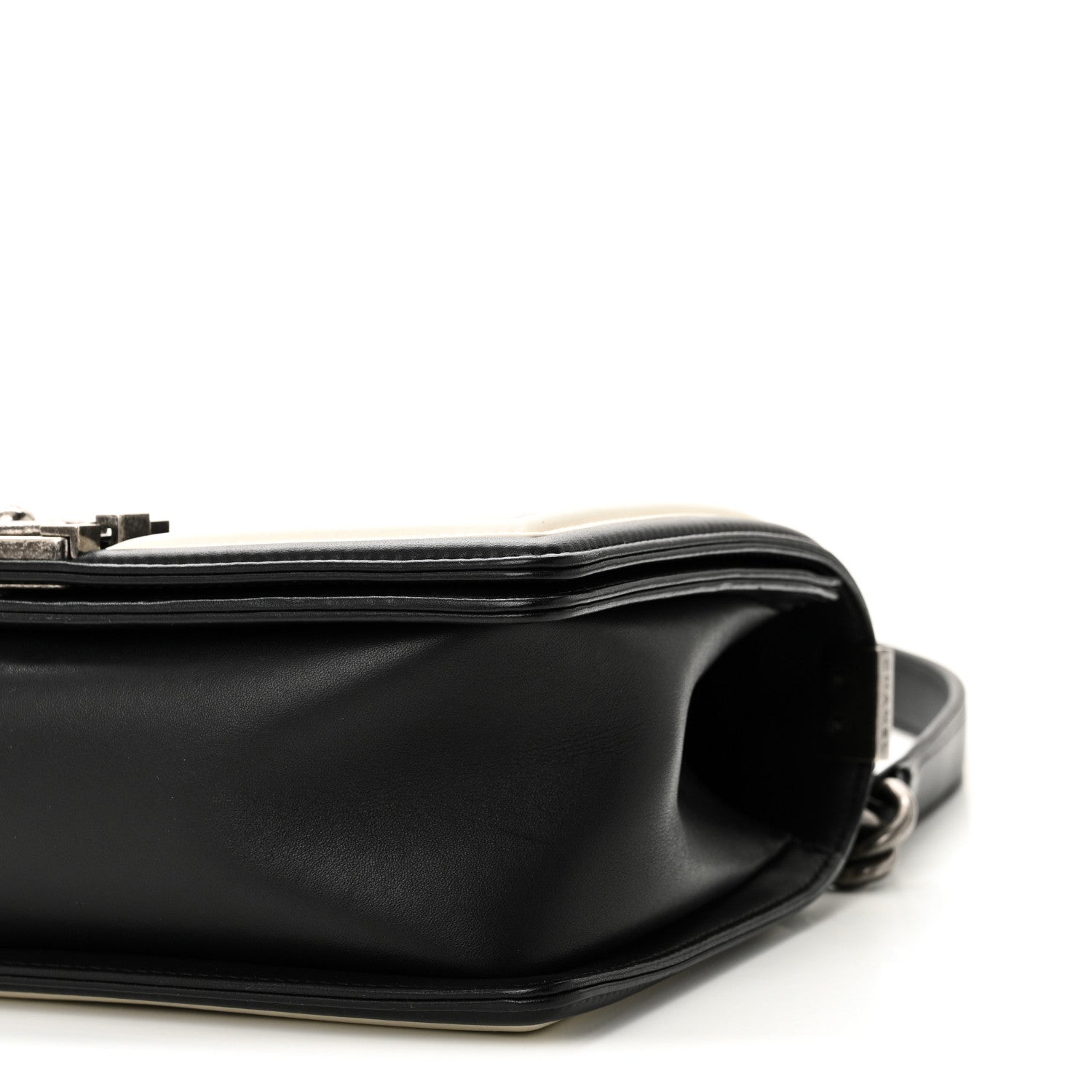Chanel Calfskin Pleated Medium Boy In Rome Flap Black White 10 of 11