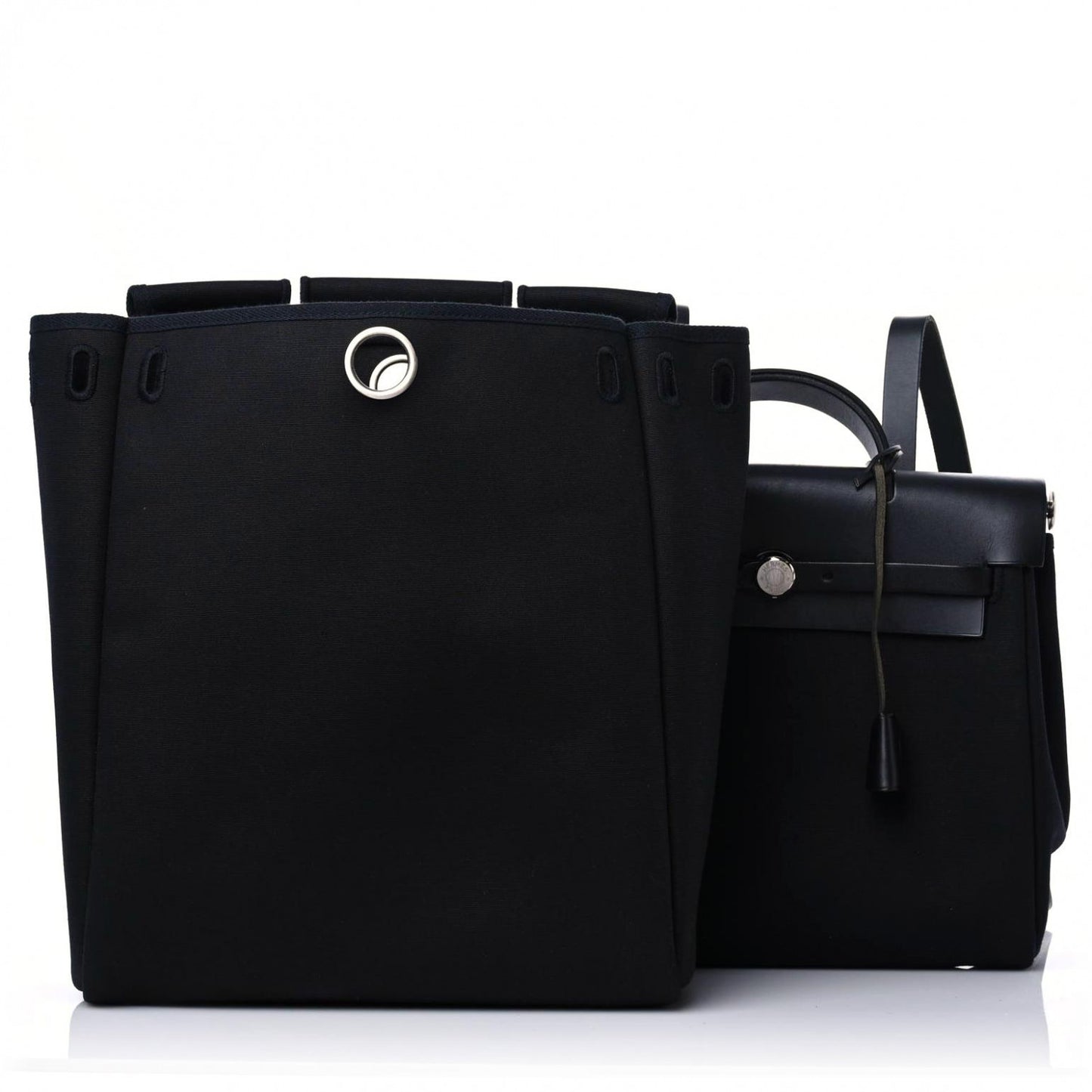 Toile Vache Calfskin Herbag 30 PM Backpack Black