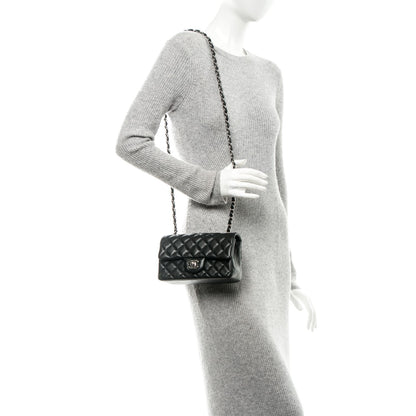 Chanel Lambskin Quilted Mini Rectangular Flap Black 2 of 7