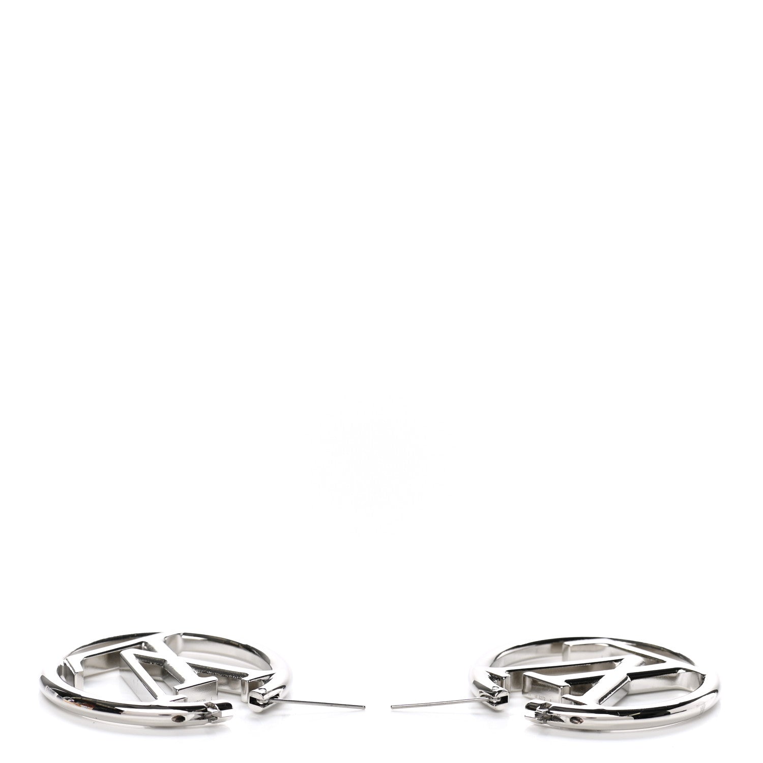 Louis Vuitton Palladium Louise Hoop Earrings Silver 3 of 5