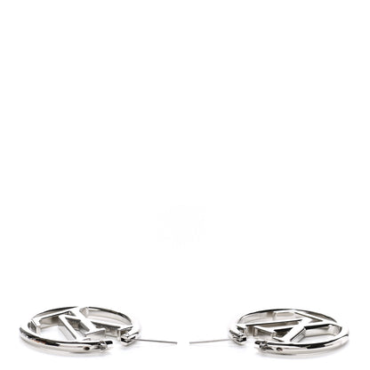 Louis Vuitton Palladium Louise Hoop Earrings Silver 3 of 5
