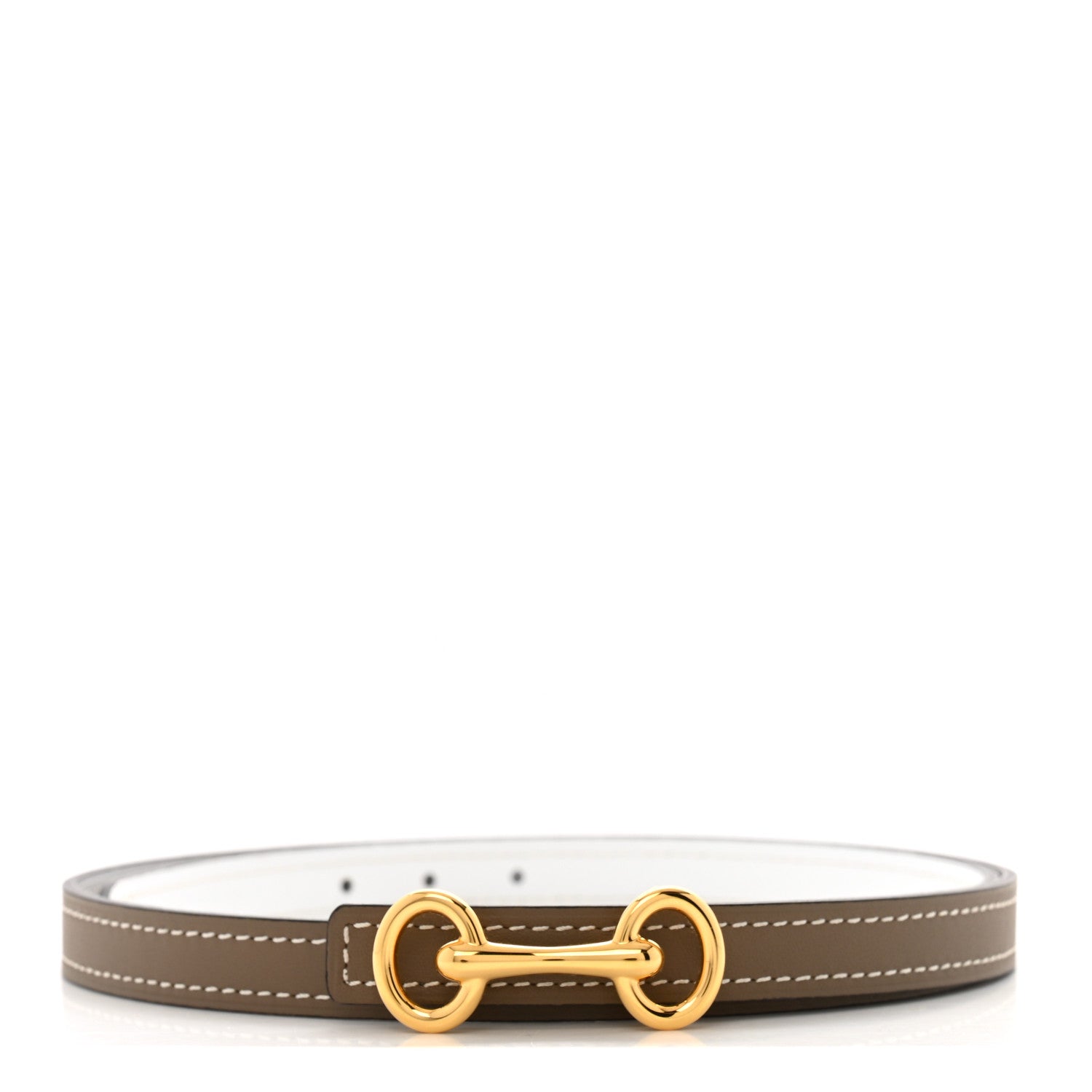 Hermes Epsom Swift 13mm Heritage Belt 65 26 Etoupe White 1 of 6