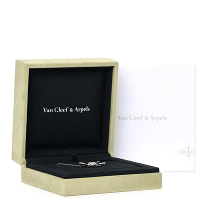 Van Cleef & Arpels 18K White Gold Diamond Flowerlace Pendant Necklace 7 of 7