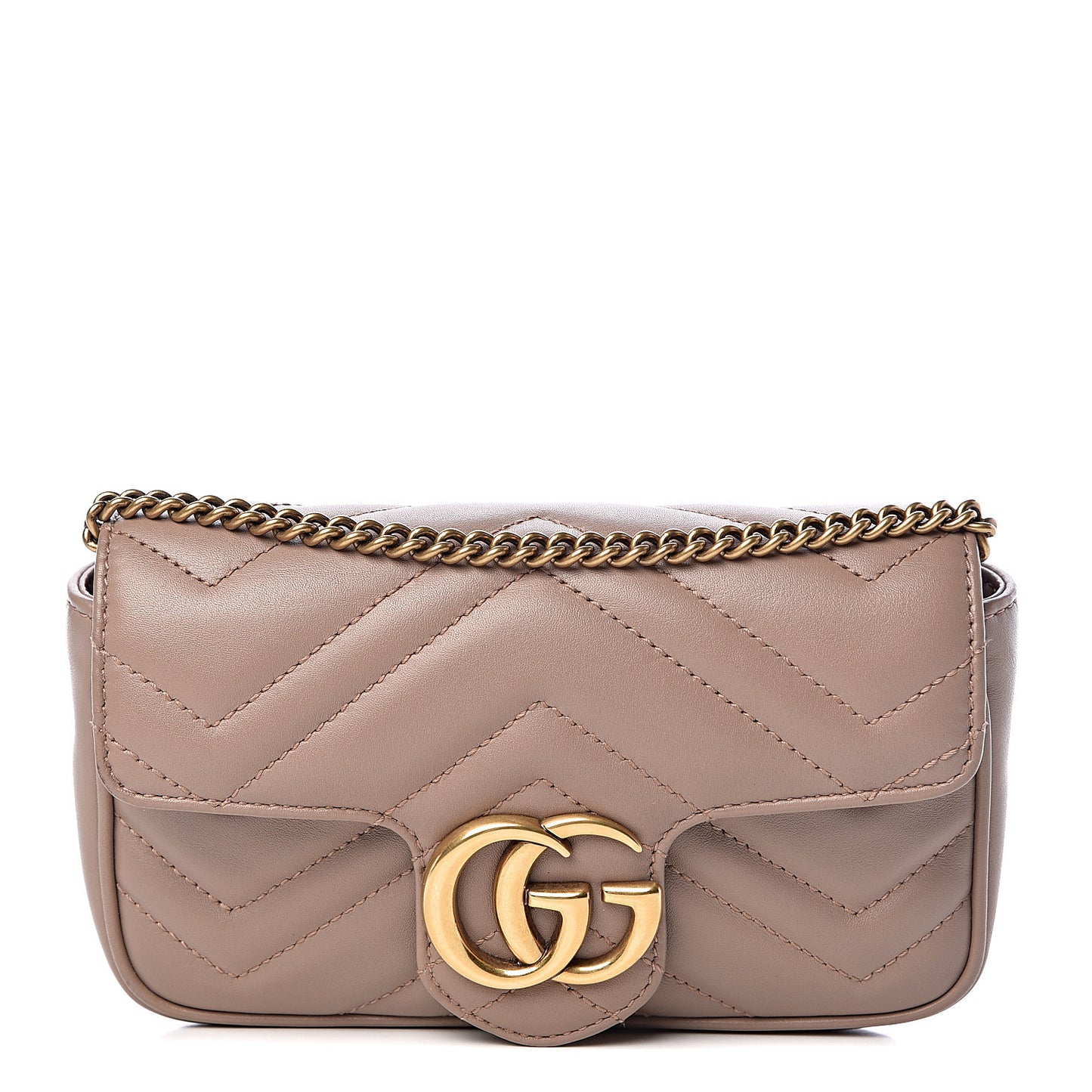 Calfskin Matelasse Super Mini GG Marmont Shoulder Bag Porcelain Rose