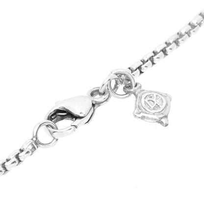 David Yurman Sterling Silver Diamond Chalcedony Quatrefoil Drop Pendant Necklace 4 of 6