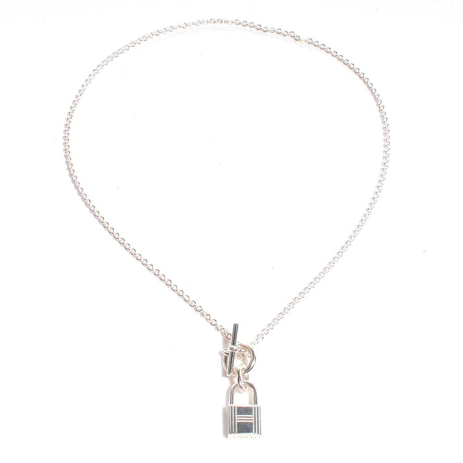 Hermes Silver Kelly Cadenas Pendant Necklace 3 of 6