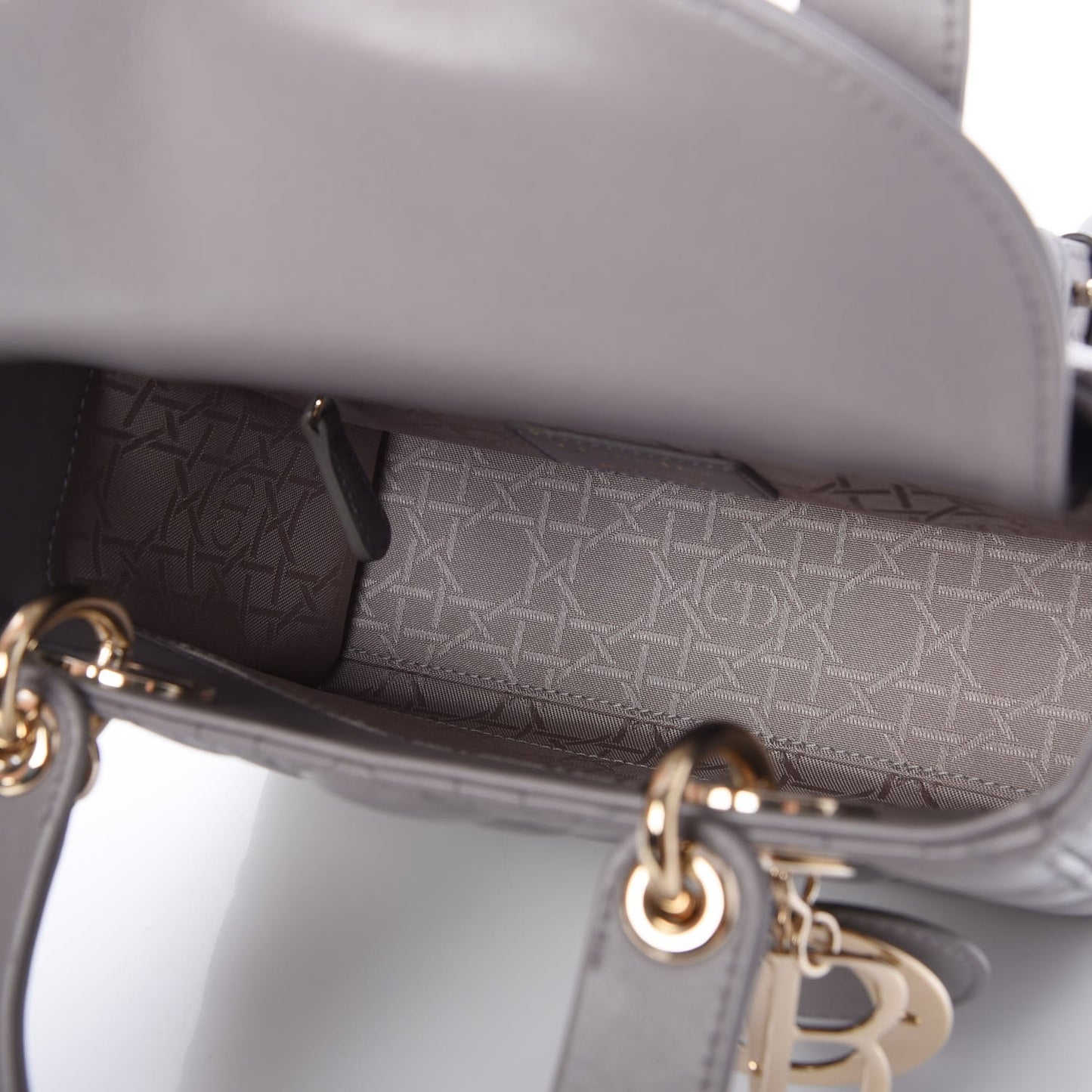 Lambskin Cannage Small My Lady Dior Gris