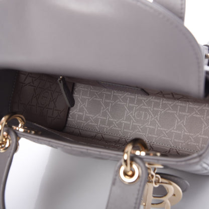 Christian Dior Lambskin Cannage Small My Lady Dior Gris 5 of 7