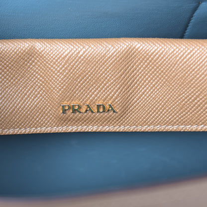Prada Saffiano Cuir Medium Double Bag Cannella Turchese 9 of 11