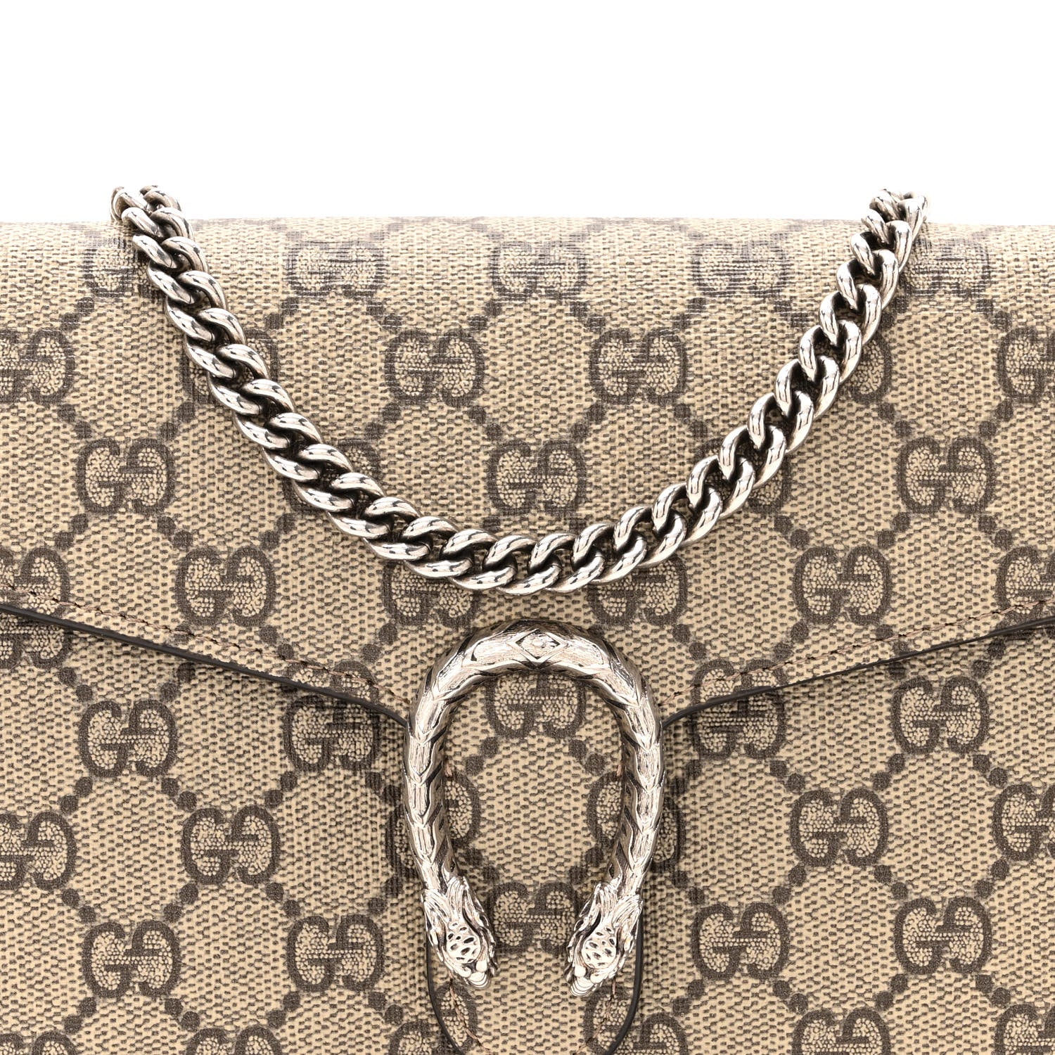 Gucci GG Supreme Monogram Mini Dionysus Chain Wallet Beige Taupe 8 of 15