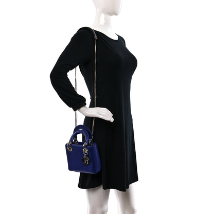 Christian Dior Metallic Snakeskin Mini Lady Dior Purple 2 of 13