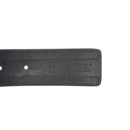 Chanel Grosgrain Calfskin Pearl CC Belt 70 28 Black 4 of 6