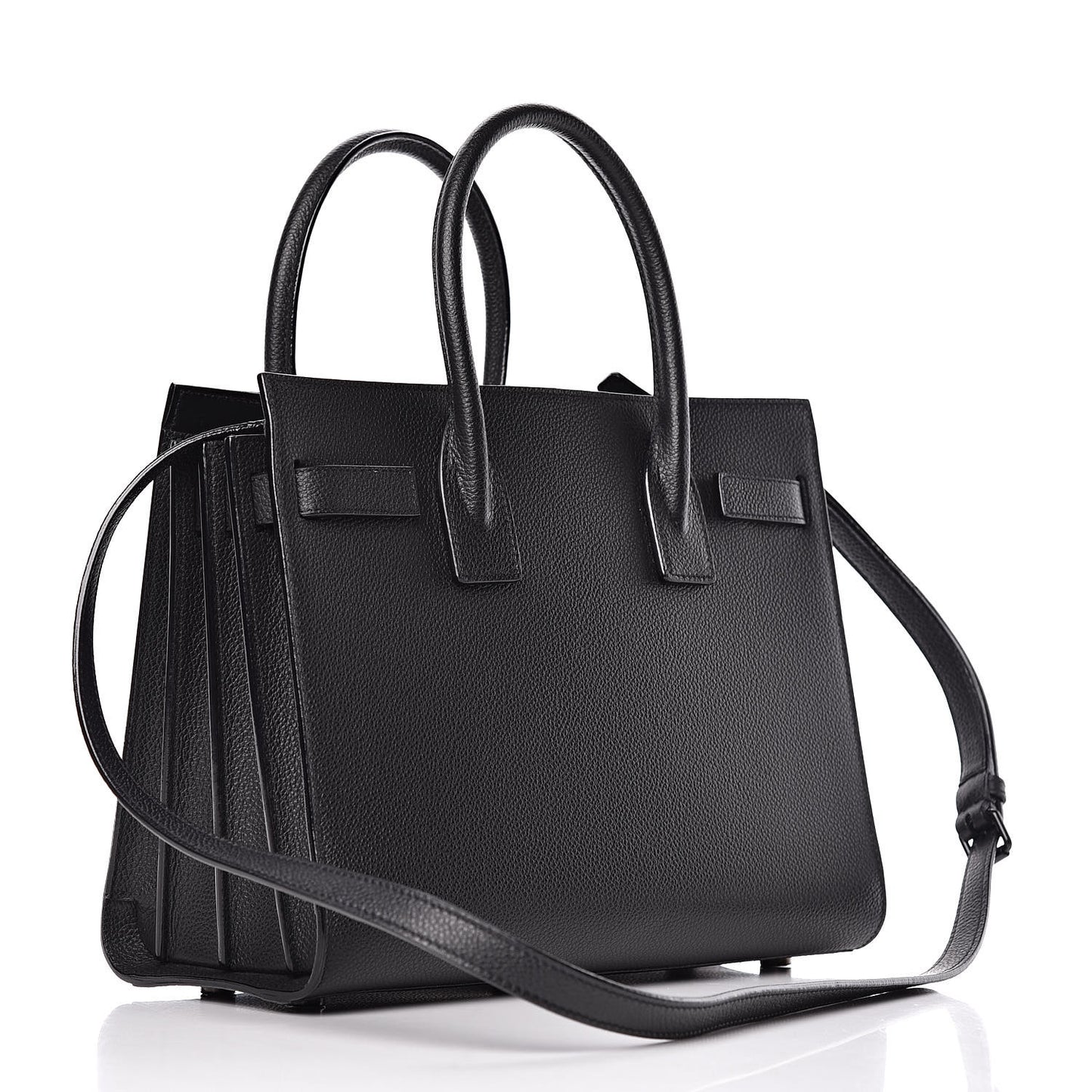 Grained Calfskin Baby Sac De Jour Black
