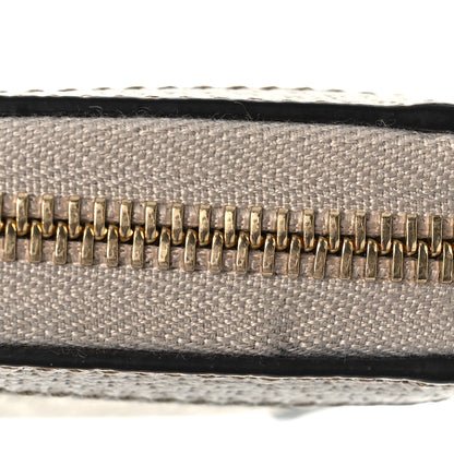 Gucci GG Supreme Monogram Textured Dollar Calfskin Web Ophidia Zip Around Wallet Beige Mystic White Oatmeal 7 of 10
