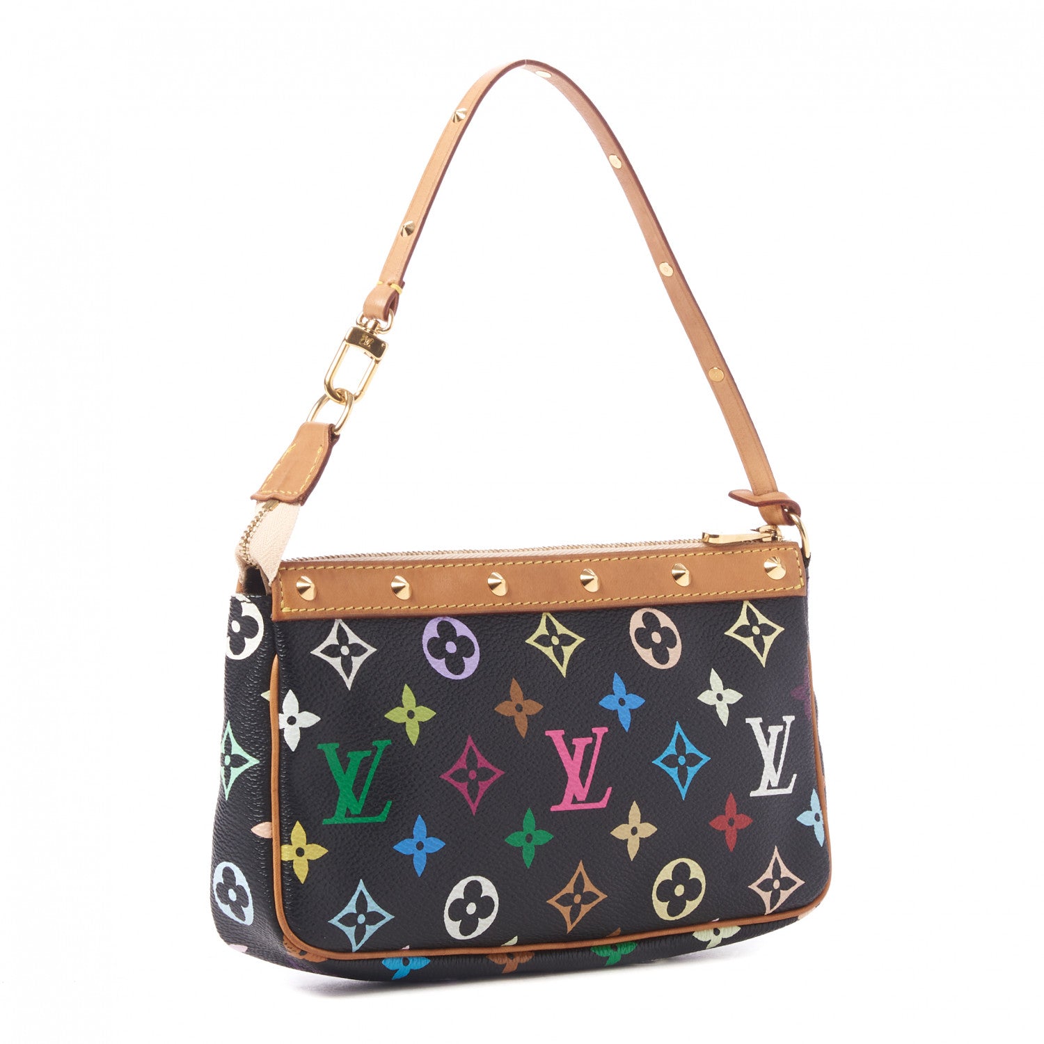 Louis Vuitton Monogram Multicolor Pochette Accessories Black 3 of 8