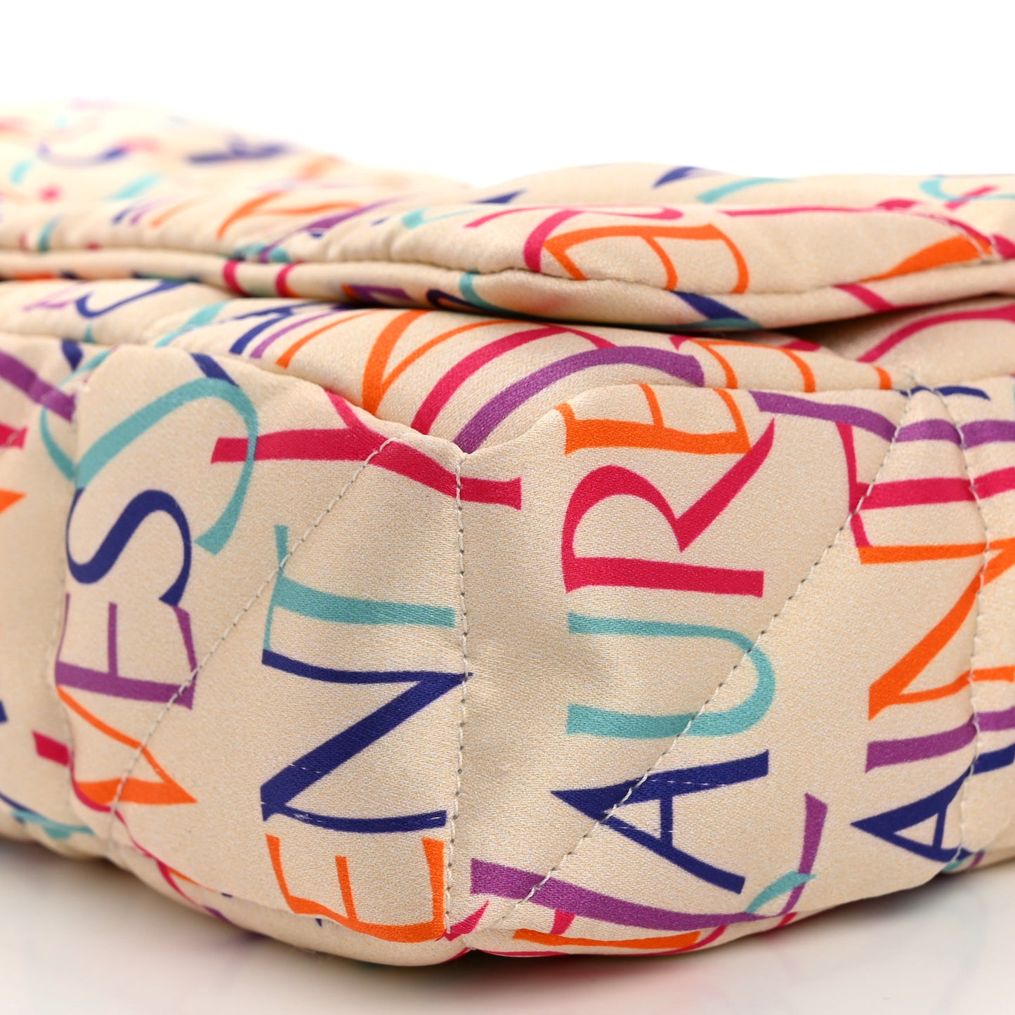 Silk Carre Rive Gauche Print Patchwork Monogram Medium Jamie Multicolor White