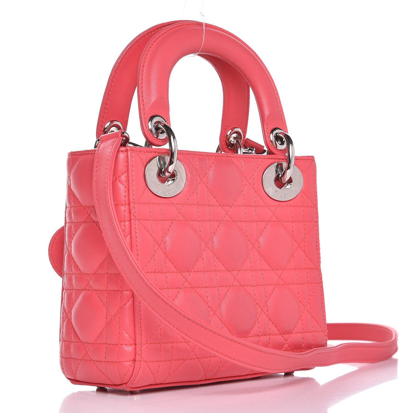 Lambskin Cannage Mini Lady Dior Coral